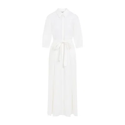 Gabriela Hearst Andy Ivory Virgin Wool Cashmere Long Dress In White