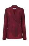 Gabriela Hearst Angela Blazer In Bordeaux Virgin Wool