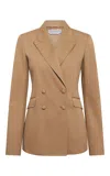 Gabriela Hearst Angela Blazer In Camel Sea Island Cotton In Brown