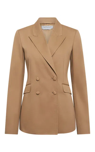 Gabriela Hearst Angela Blazer In Camel Sea Island Cotton In Brown