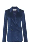 Gabriela Hearst Angela Blazer In Electric Navy Sea Island Cotton Corduroy In Blue