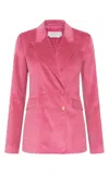 Gabriela Hearst Angela Blazer In Fuchsia Sea Island Cotton Corduroy In Pink