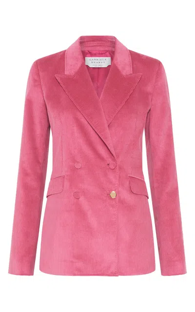 Gabriela Hearst Angela Blazer In Fuchsia Sea Island Cotton Corduroy In Pink