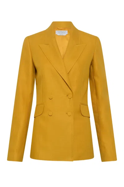 Gabriela Hearst Angela Blazer In Golden Birch Linen Twill In Multi