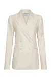 Gabriela Hearst Angela Blazer In Ivory Virgin Wool Silk With Linen In Ivory