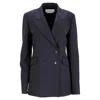 Gabriela Hearst Double-breasted Blazer In Navy Blue Wool In Blue