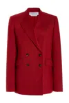 GABRIELA HEARST ANGELA BLAZER IN RED SILK WOOL AND LINEN