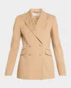 Gabriela Hearst Angela Double-breasted Blazer Jacket In Brown