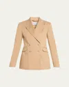 Gabriela Hearst Angela Double-breasted Blazer Jacket In Brown