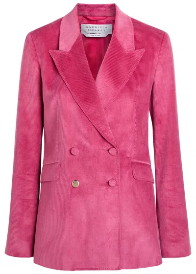 Gabriela Hearst Angela Double-breasted Corduroy Blazer In Pink