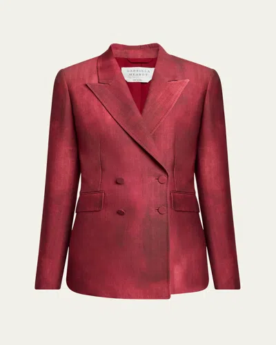 Gabriela Hearst Angela Double-breasted Wool Blazer In Bordeaux
