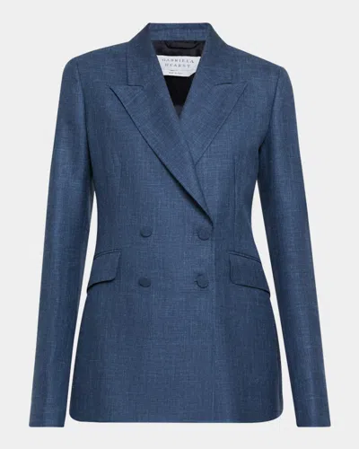 Gabriela Hearst Angela Linen Double-breasted Blazer In Denim
