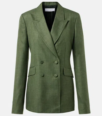 Gabriela Hearst Angela Wool, Silk, And Linen Suit Jacket In Green