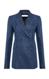 Gabriela Hearst Angela Wool-silk Blazer In Dark Wash