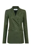 Gabriela Hearst Angela Wool-silk Blazer In Olive