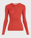 Gabriela Hearst Anges Cashmere Rib Henley Sweater In Brown