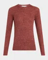 Gabriela Hearst Anges Cashmere Rib Henley Sweater In Brown