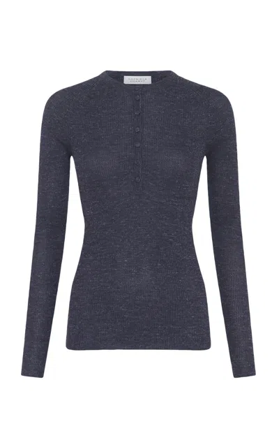 Gabriela Hearst Anges Cashmere-silk Henley Top