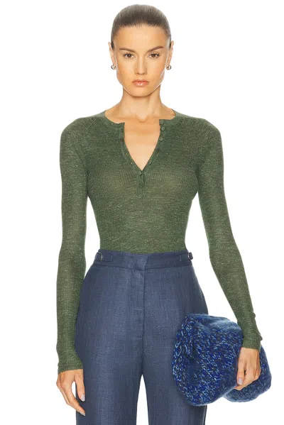 Gabriela Hearst Anges Henley Top In Green