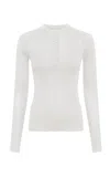 Gabriela Hearst Julian Henley Ribbed Top In Olive