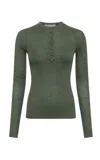 Gabriela Hearst Anges Cashmere-silk Henley Top In Olive