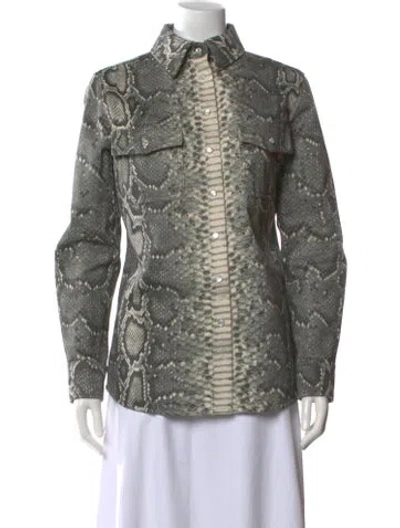 Pre-owned Gabriela Hearst Animal Print Jacket In Gray