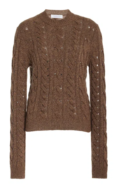 Gabriela Hearst Anthea Knit Sweater In Chocolate Multi Cashmere