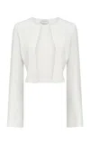 Gabriela Hearst Antheia Cropped Silk Jacket In Ivory