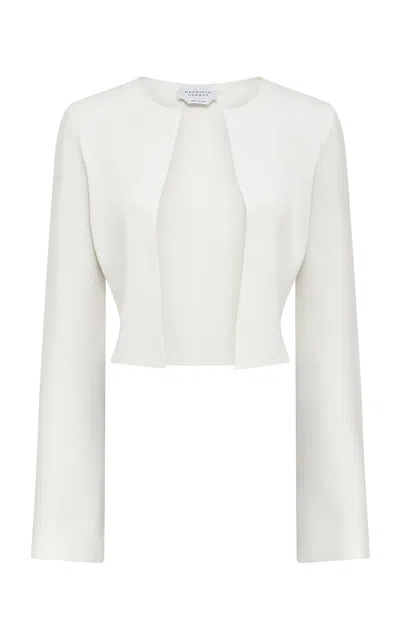 Gabriela Hearst Antheia Cropped Silk Jacket In Ivory