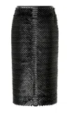 Gabriela Hearst Antia Snake-effect Leather Midi Skirt In Black