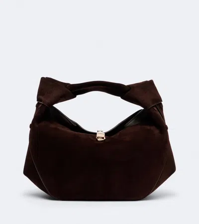 Gabriela Hearst Antonia Mini Suede Top Handle Bag In Brown