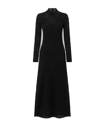Gabriela Hearst Anya Knit Maxi Dress In Black Merino Wool Cashmere