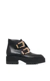 Gabriela Hearst Apollo Platform Ankle Boot In Black Leather In Black