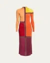 Gabriela Hearst Apollonis Colorblock Wool Cashmere Maxi Dress In Multi