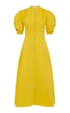 Gabriela Hearst Amor Ribbed Cashmere Midi Dress In Goldenrod