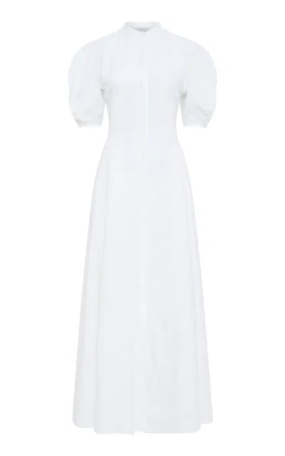 Gabriela Hearst Arabella Shirtdress In White Aloe Linen In Rosa