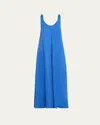 Gabriela Hearst Aras Sleeveless Knotted Backless Maxi Dress In Blue
