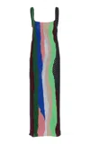 Gabriela Hearst Arben Mixed-media Maxi Cashmere Dress In Multi