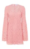 Gabriela Hearst Archie Mini Dress With Lining In Rosa Cashmere Lace In Rosa
