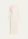 Gabriela Hearst Ardor Cashmere-blend Ribbed Midi Dress In Ivory