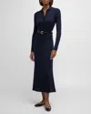 Gabriela Hearst Ardor Cashmere-blend Ribbed Midi Dress In Navy