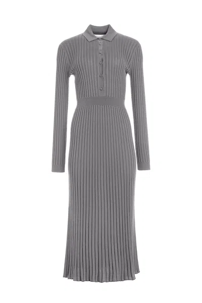 Gabriela Hearst Ardor Knit Maxi Dress In Heather Grey Cashmere Silk