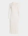 Gabriela Hearst Ardor Long-sleeve Rib-knit Midi Polo Dress In Ivory