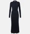 Gabriela Hearst Ardor Cashmere-blend Ribbed Midi Dress In Blue
