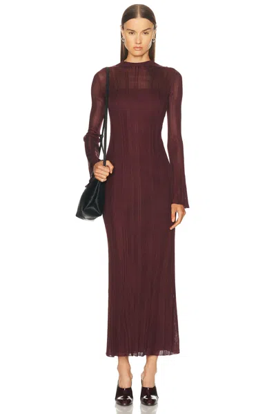 Gabriela Hearst Atira Knit Silk Maxi Dress In Brown