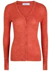Gabriela Hearst Aiste Cashmere; Silk And Hemp Cardigan In Orange
