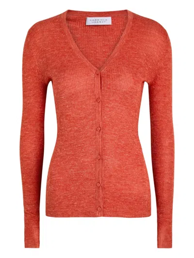 Gabriela Hearst Atiste V-neck Cardigan In Orange