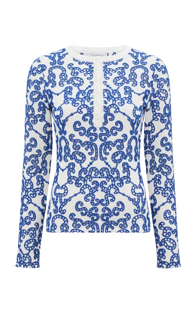 Gabriela Hearst Atoll Wool Top In Blue