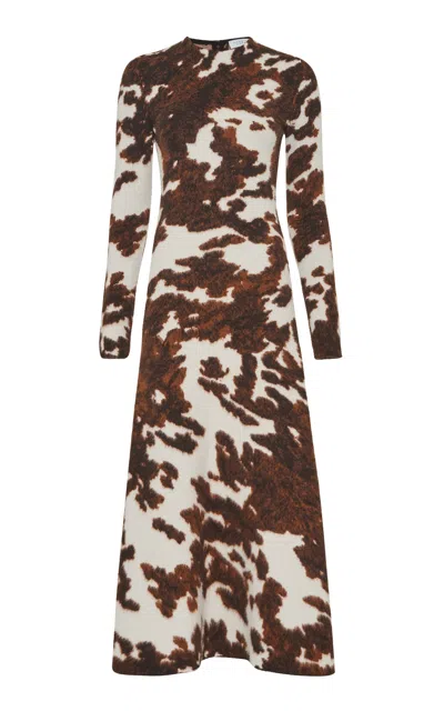 Gabriela Hearst Atticus Knit Maxi Dress In Ivory Cognac Multi Cashmere In Brown