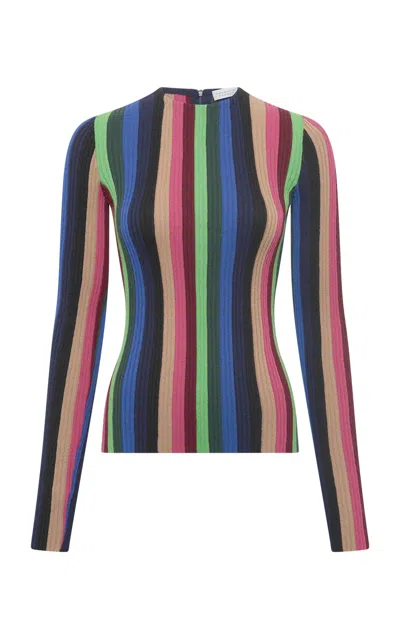 Gabriela Hearst Aura Cashmere-silk Striped Top